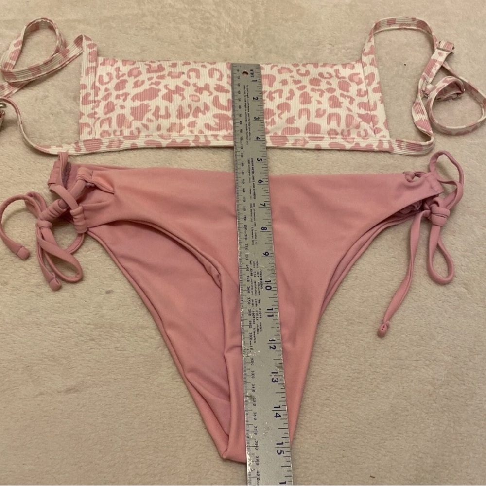 SHEIN Light Pink Leopard Bikini Set - Picture 11 of 12